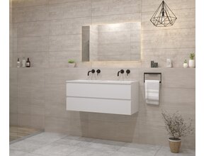 Gliss Project Badkamermeubel 120 cm Mat Wit met wastafel Mat Wit