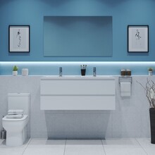 Gliss Project Badkamermeubel 120 cm Mat Wit met wastafel Glans Wit