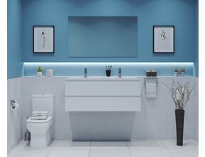 Gliss Project Badkamermeubel 120 cm Mat Wit met wastafel Glans Wit