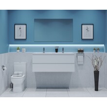 Gliss Project Badkamermeubel 120 cm Glans Wit met wastafel Glans Wit