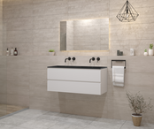 Gliss Project Badkamermeubel 120 cm Glans Wit met wastafel Mat Wit