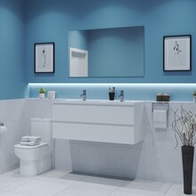 Gliss Project Badkamermeubel 120 cm Glans Wit met wastafel Mat Wit