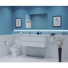 Gliss Project Badkamermeubel 120 cm Glans Wit met wastafel Mat Wit