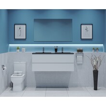 Gliss Project Badkamermeubel 120 cm Glans Wit met wastafel Mat Zwart