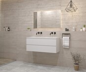 Gliss Project Badkamermeubel 120 cm Glans Wit met wastafel Mat Zwart