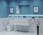 Gliss Project Badkamermeubel 120 cm Glans Wit met wastafel Mat Zwart