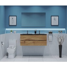 Gliss Project Badkamermeubel 120 cm Dakota Oak met wastafel Mat Zwart