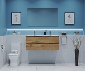 Gliss Project Badkamermeubel 120 cm Dakota Oak met wastafel Mat Wit