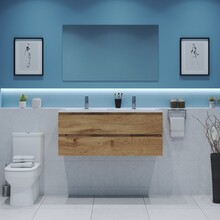 Gliss Project Badkamermeubel 120 cm Dakota Oak met wastafel Mat Wit