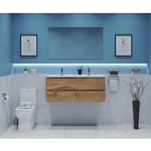 Gliss Project Badkamermeubel 120 cm Dakota Oak met wastafel Mat Wit