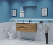 Gliss Project Badkamermeubel 120 cm Dakota Oak met wastafel Mat Wit