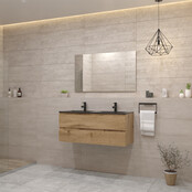 Gliss Project Badkamermeubel 120 cm Dakota Oak met wastafel Glans Wit