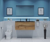 Gliss Project Badkamermeubel 120 cm Dakota Oak met wastafel Glans Wit