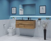 Gliss Project Badkamermeubel 120 cm Dakota Oak met wastafel Glans Wit