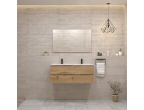 Gliss Project Badkamermeubel 120 cm Dakota Oak met wastafel Glans Wit