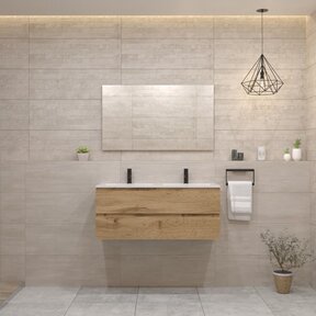 Gliss Project Badkamermeubel 120 cm Dakota Oak met wastafel Glans Wit