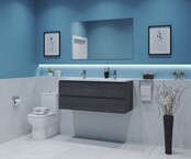 Gliss Project Badkamermeubel 120 cm Frey Oak met wastafel Glans Wit