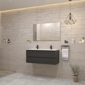 Gliss Project Badkamermeubel 120 cm Frey Oak met wastafel Glans Wit