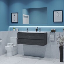 Gliss Project Badkamermeubel 120 cm Frey Oak met wastafel Mat Wit