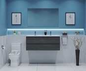 Gliss Project Badkamermeubel 120 cm Frey Oak met wastafel Mat Zwart