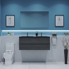 Gliss Project Badkamermeubel 120 cm Frey Oak met wastafel Mat Zwart