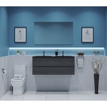 Gliss Project Badkamermeubel 120 cm Frey Oak met wastafel Mat Zwart