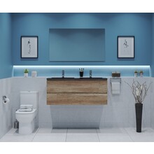 Gliss Project Badkamermeubel 120 cm Canyon Oak met wastafel Mat Zwart