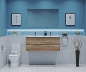 Gliss Project Badkamermeubel 120 cm Canyon Oak met wastafel Mat Wit