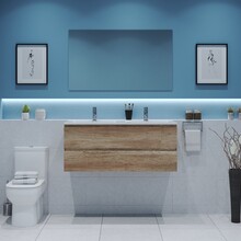 Gliss Project Badkamermeubel 120 cm Canyon Oak met wastafel Mat Wit