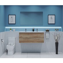 Gliss Project Badkamermeubel 120 cm Canyon Oak met wastafel Mat Wit