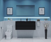 Gliss Project Badkamermeubel 120 cm Glans Antraciet met wastafel Mat Wit