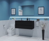 Gliss Project Badkamermeubel 120 cm Glans Antraciet met wastafel Mat Zwart