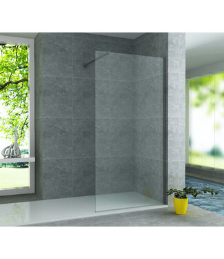 ALONI Douchewand Eco Nano Gunmetal 140 x 200 cm 8mm Veiligheidsglas met Nano-Coating