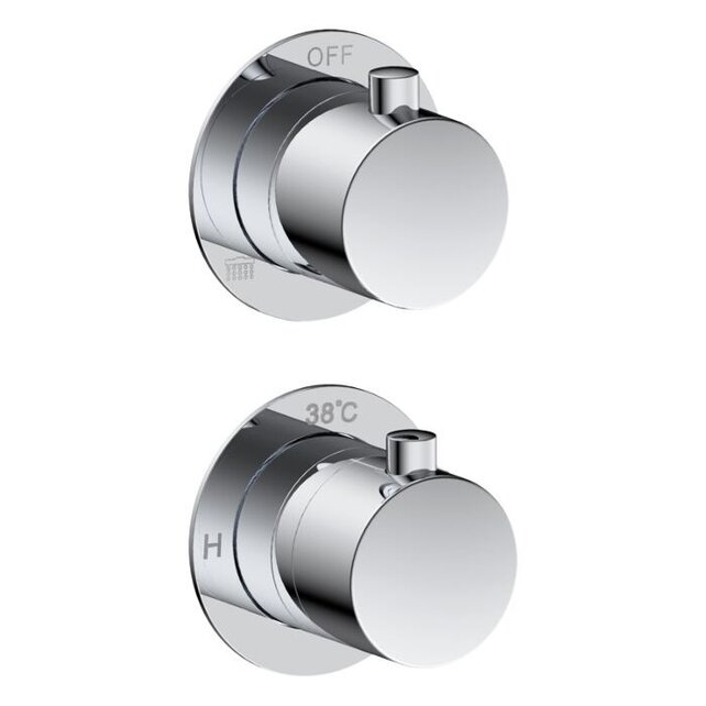 Badkraan met Handdouche Effeze Chroom Inbouw met thermostaat Badkraan met Handdouche Effeze Chroom Inbouw met thermostaat