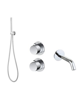 SANI-SUPPLY Badkraan met Handdouche Effeze Chroom Inbouw met thermostaat