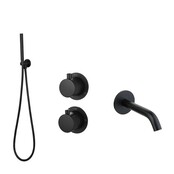 Badkraan met Handdouche Effeze Mat Zwart Inbouw met thermostaat