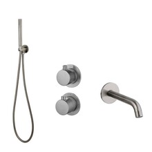 Badkraan met Handdouche Effeze Gunmetal Inbouw met thermostaat