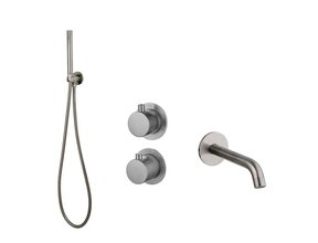 Badkraan met Handdouche Effeze Gunmetal Inbouw met thermostaat