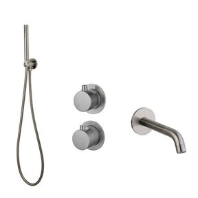 Badkraan met Handdouche Effeze Gunmetal Inbouw met thermostaat