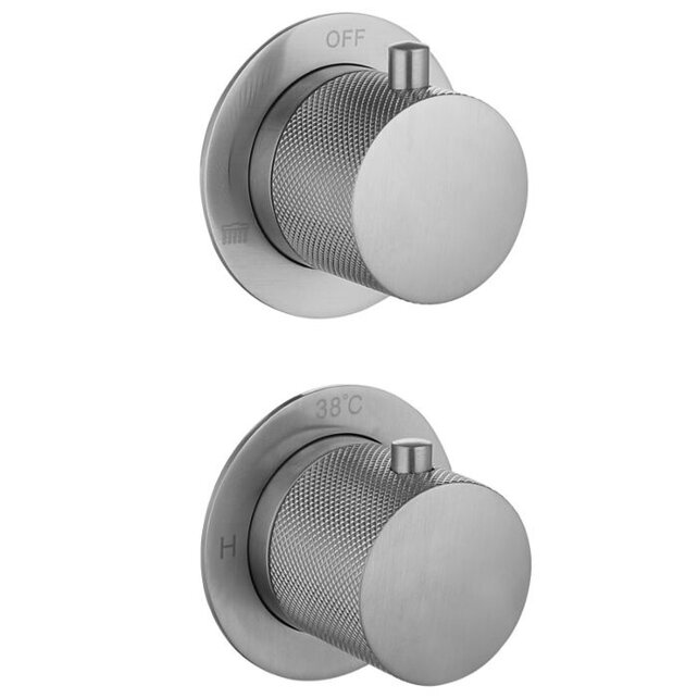 Regendouche set Inbouw Ribbed Gunmetal 25cm stortdouche Regendouche set Inbouw Ribbed Gunmetal 25cm stortdouche