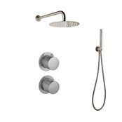 Regendouche set Inbouw Ribbed Gunmetal 25cm stortdouche Regendouche set Inbouw Ribbed Gunmetal 25cm stortdouche