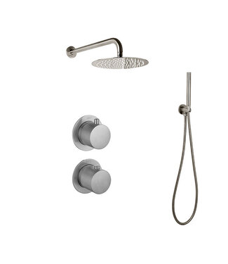 SANI-SUPPLY Regendouche set Inbouw Effeze Gunmetal 25cm stortdouche