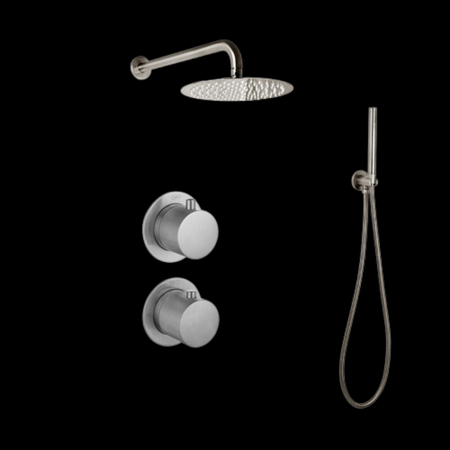 Regendouche set Inbouw Effeze Gunmetal 25cm stortdouche