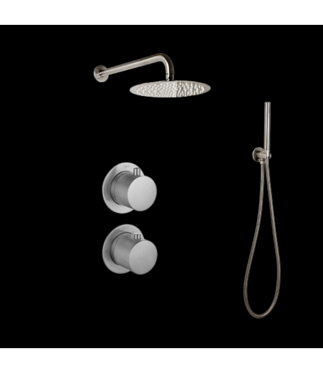 SANI-SUPPLY Regendouche set Inbouw Effeze Gunmetal 25cm stortdouche