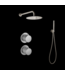 Regendouche set Inbouw Effeze Gunmetal 25cm stortdouche