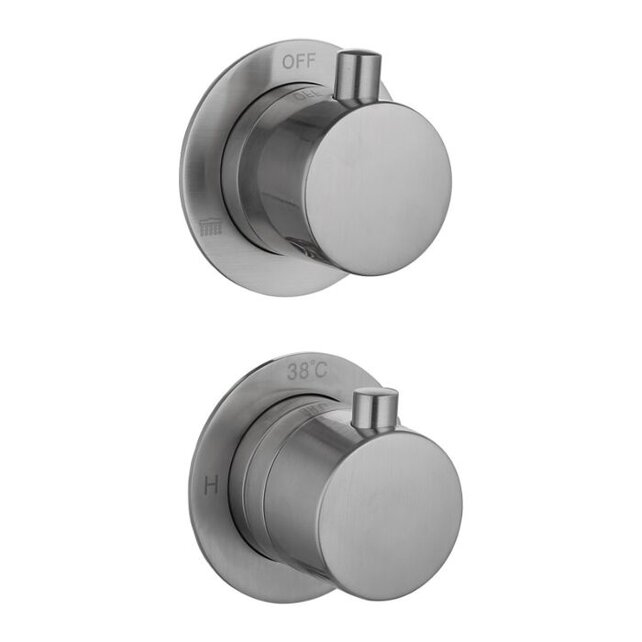 Regendouche set Inbouw Effeze Gunmetal 25cm stortdouche