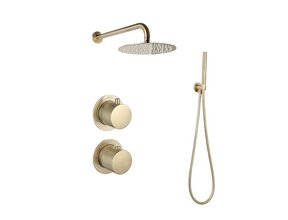 Regendouche set Inbouw Effeze Mat Goud 25cm stortdouche