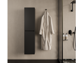 Badkamerkast Milan Mat Zwart 160cm 2-deurs