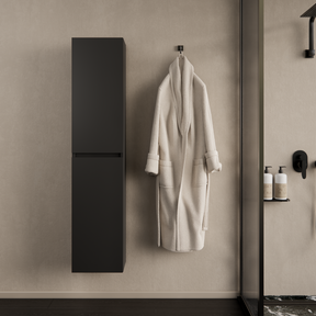 Badkamerkast Milan Mat Zwart 160cm 2-deurs