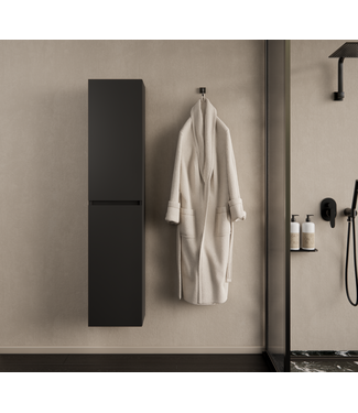 GLISS DESIGN Badkamerkast Milan Mat Zwart 160cm 2-deurs